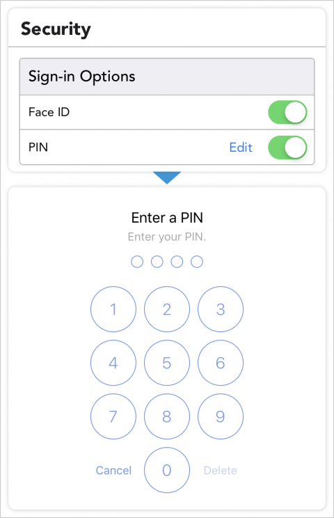 创建一个容易访问PIN码